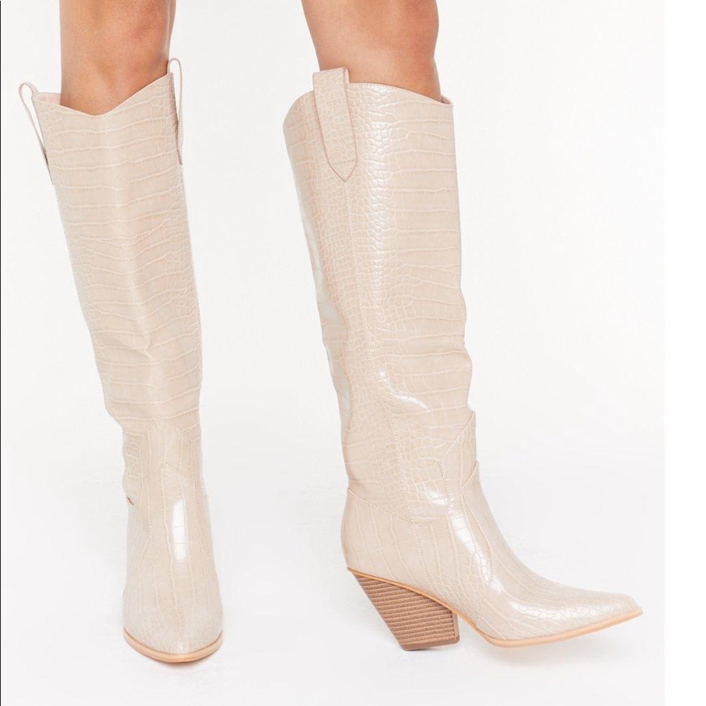 Western croc boots